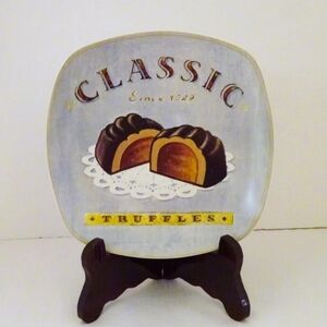 🎄SAKURA Collectable Angela Staehling Confections Stoneware Truffles 8" sq Plate